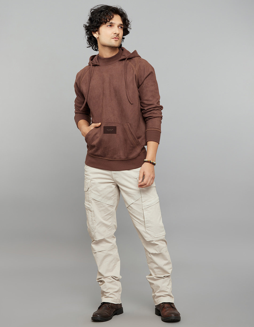 Brown Full Sleeves Hoodie